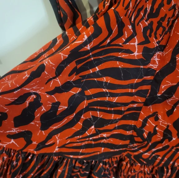 square dance co red zebra leopard animal print swing dress vintage rockabilly - Picture 3 of 10